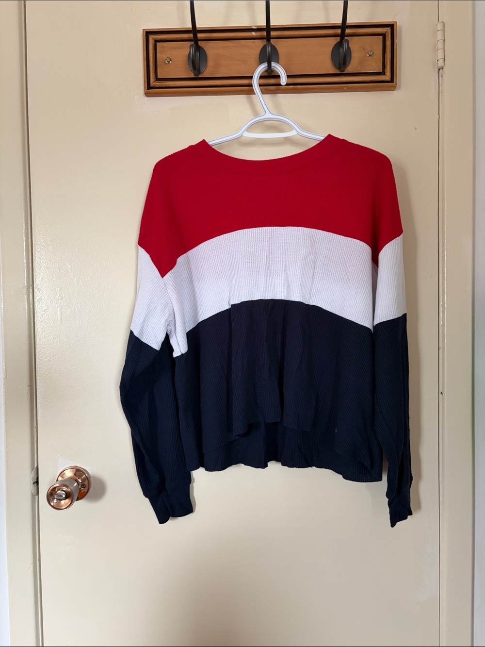 Hollister Red White Navy Boyfriend Tee Crewneck